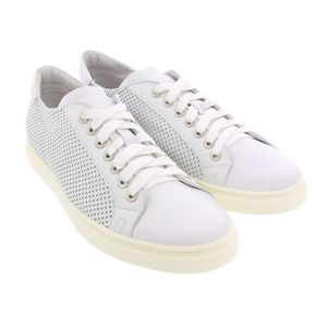 DANIELA FARGION White Perforated Suede Low Top Sneakers-12
